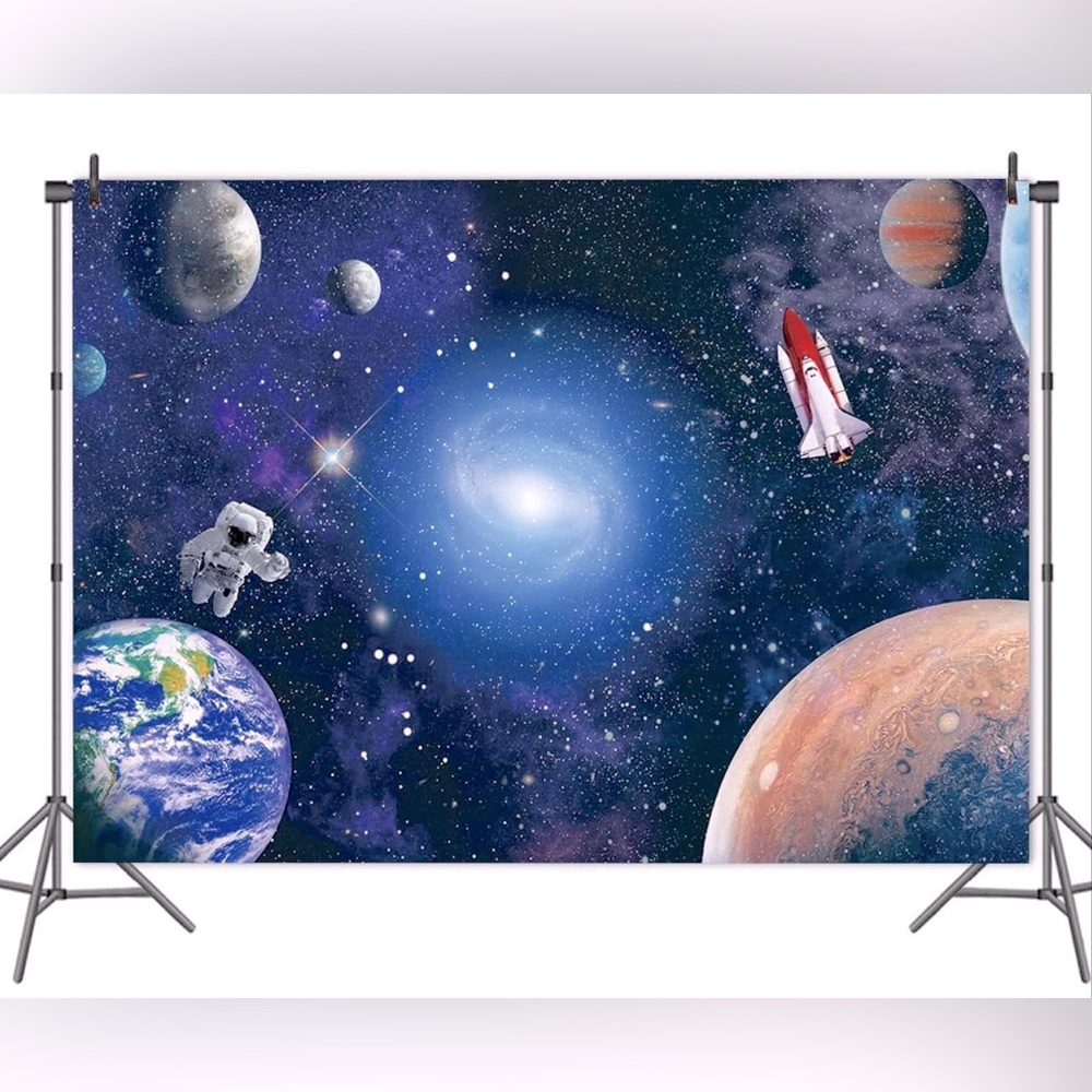 Space Theme Party Backdrop